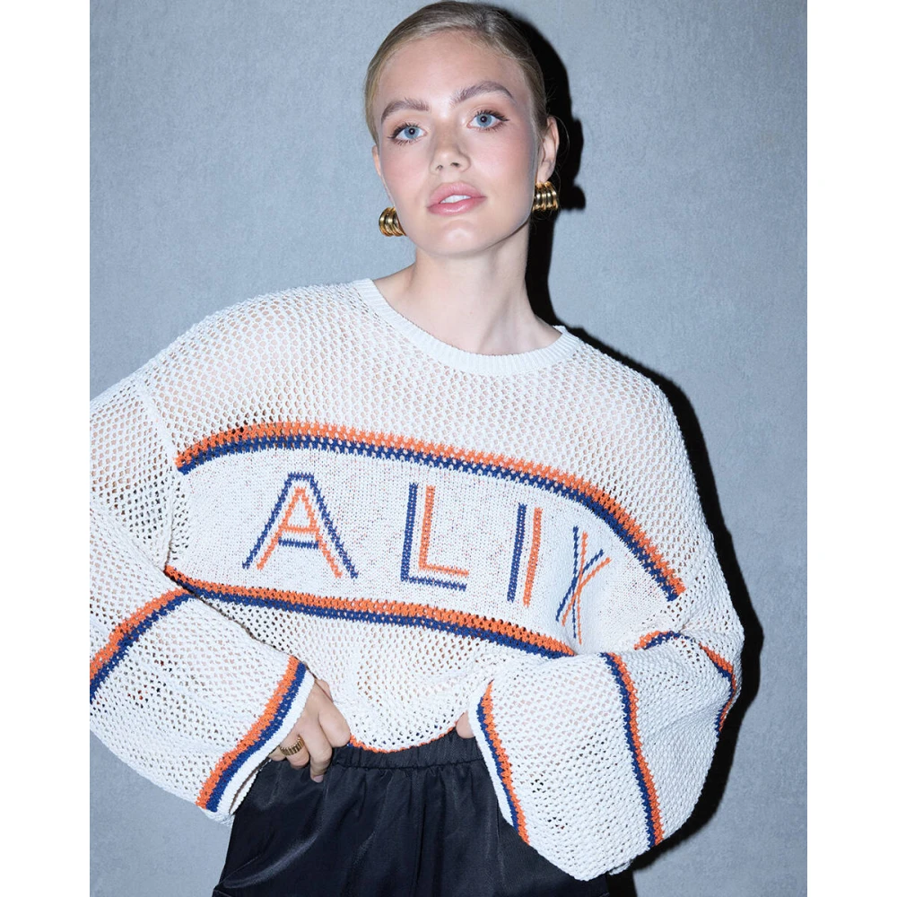 Alix The Label Ajour Pullover Sweater Beige Dames