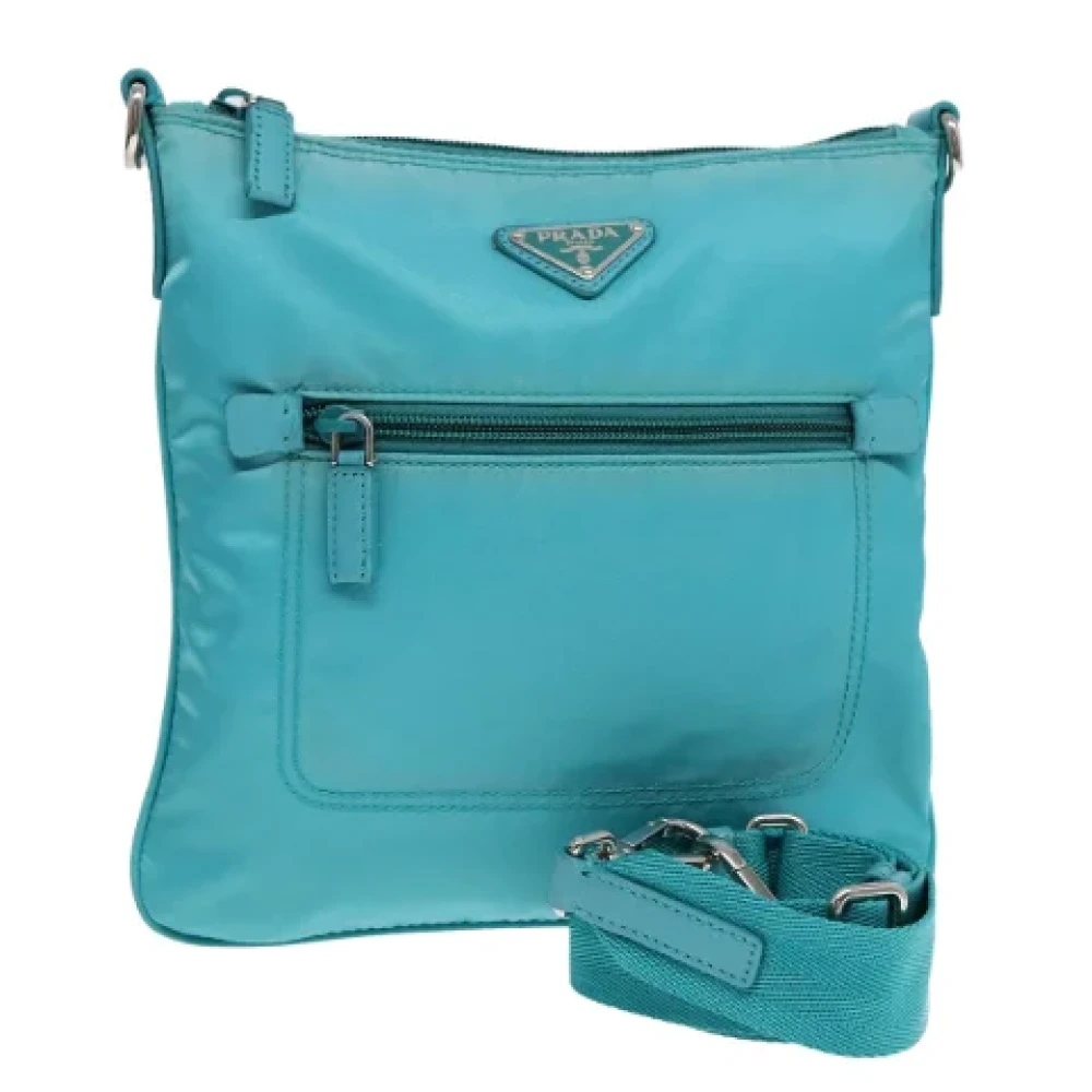 Prada Vintage Pre-owned Nylon prada-bags Blue Dames