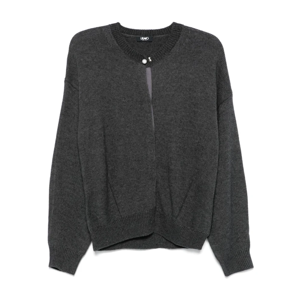 Liu Jo Grijze Wollen Vest Sweater Aw24 Gray Dames