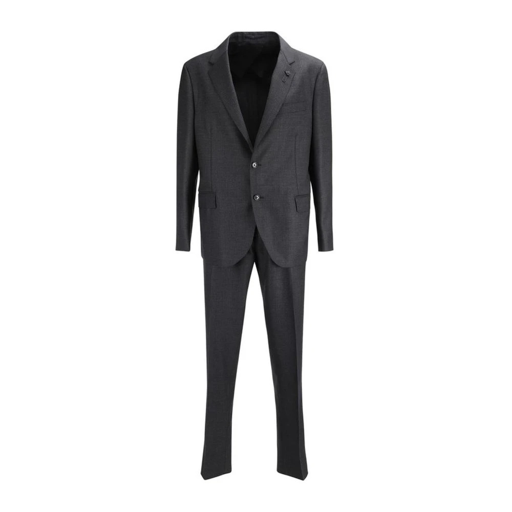 Lardini Geruite wollen pak met blazer Gray Heren