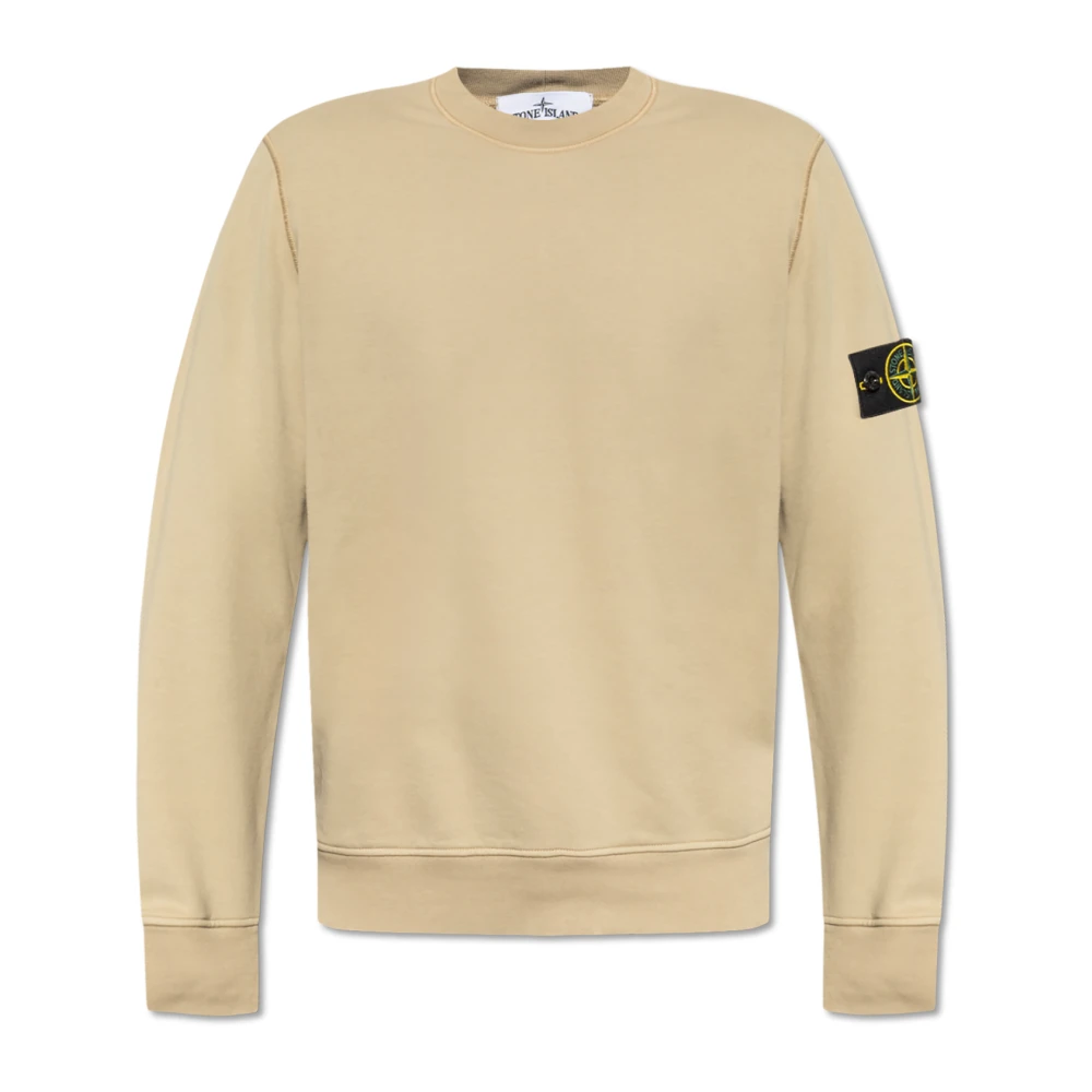 Stone Island Beige Sweatshirt met Afneembaar Logo Beige Heren
