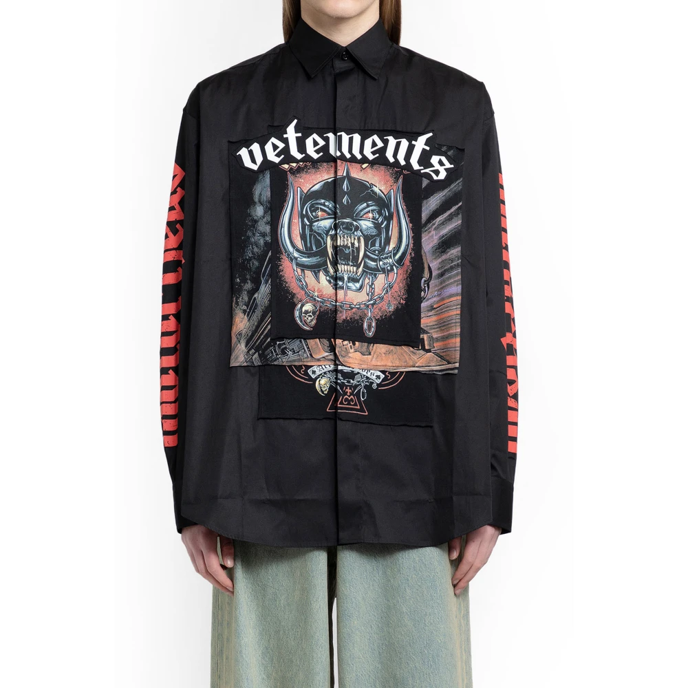 Vetements Motorhead Jersey Shirt Black Heren