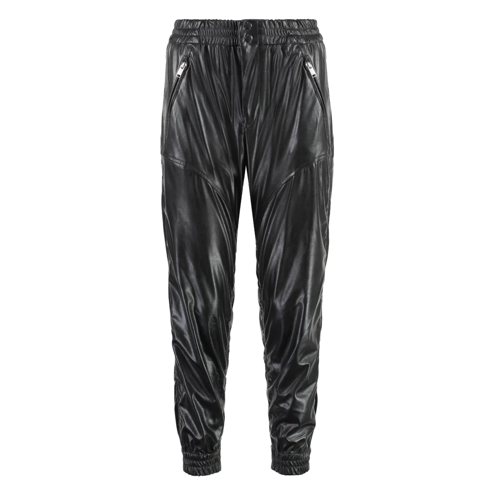 Isabel Marant Étoile Imitatie leren elastische taille broek Black Dames
