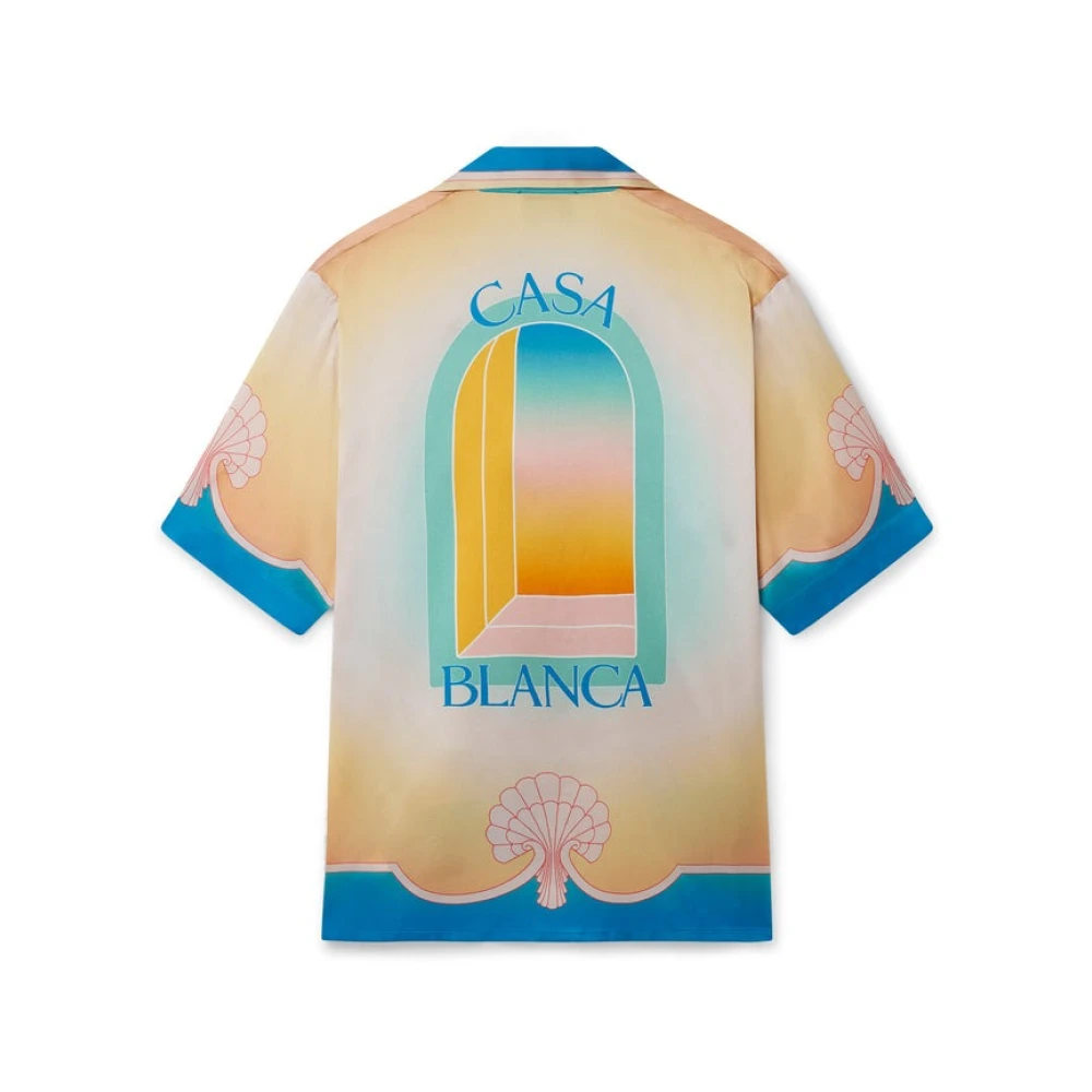 Casablanca Multicolor LArc Colore Zijden Shirt Multicolor Heren