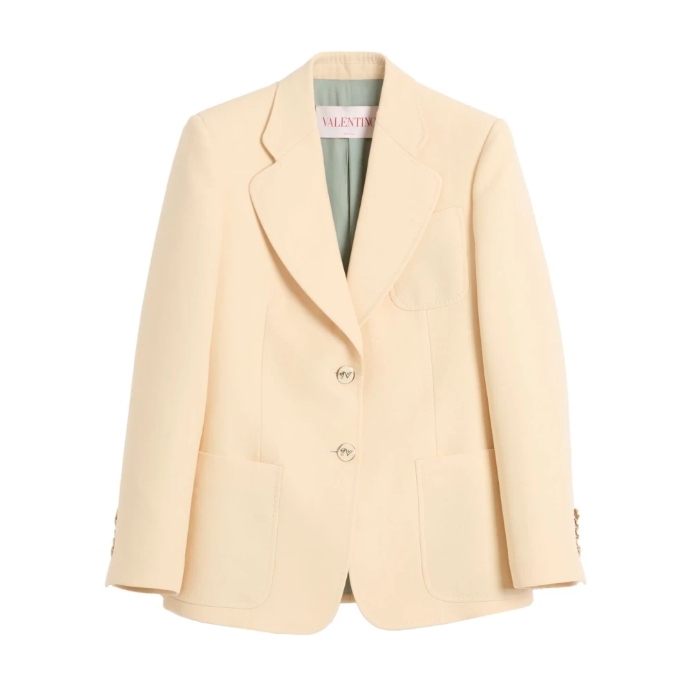 Valentino Garavani Gul ytterkläder blazer Pantera Logo Beige, Dam