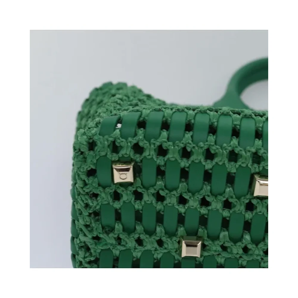 Salvatore Ferragamo Pre-owned Leather handbags Green Dames