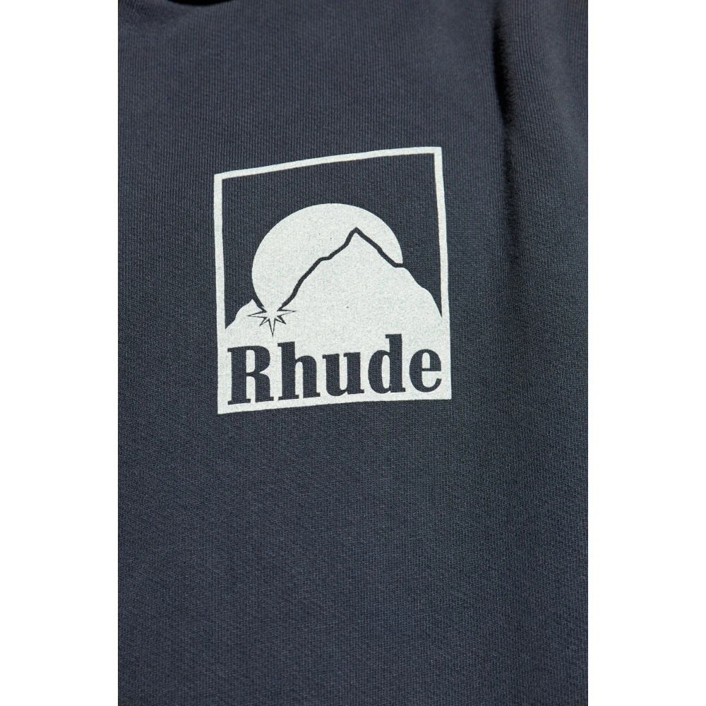 Rhude Logo Sweatshirt Gray Heren