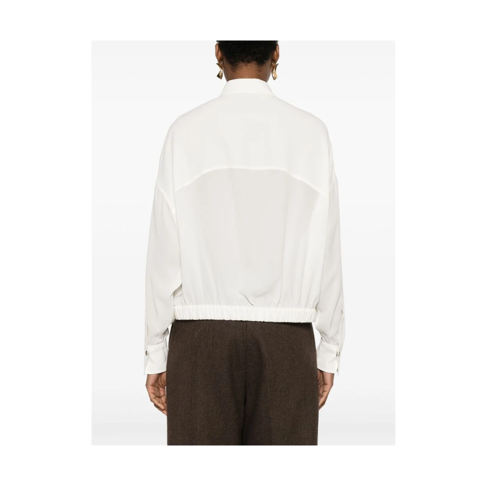 BRUNELLO CUCINELLI Zijden Wit Overhemd Klassieke Stijl White Dames