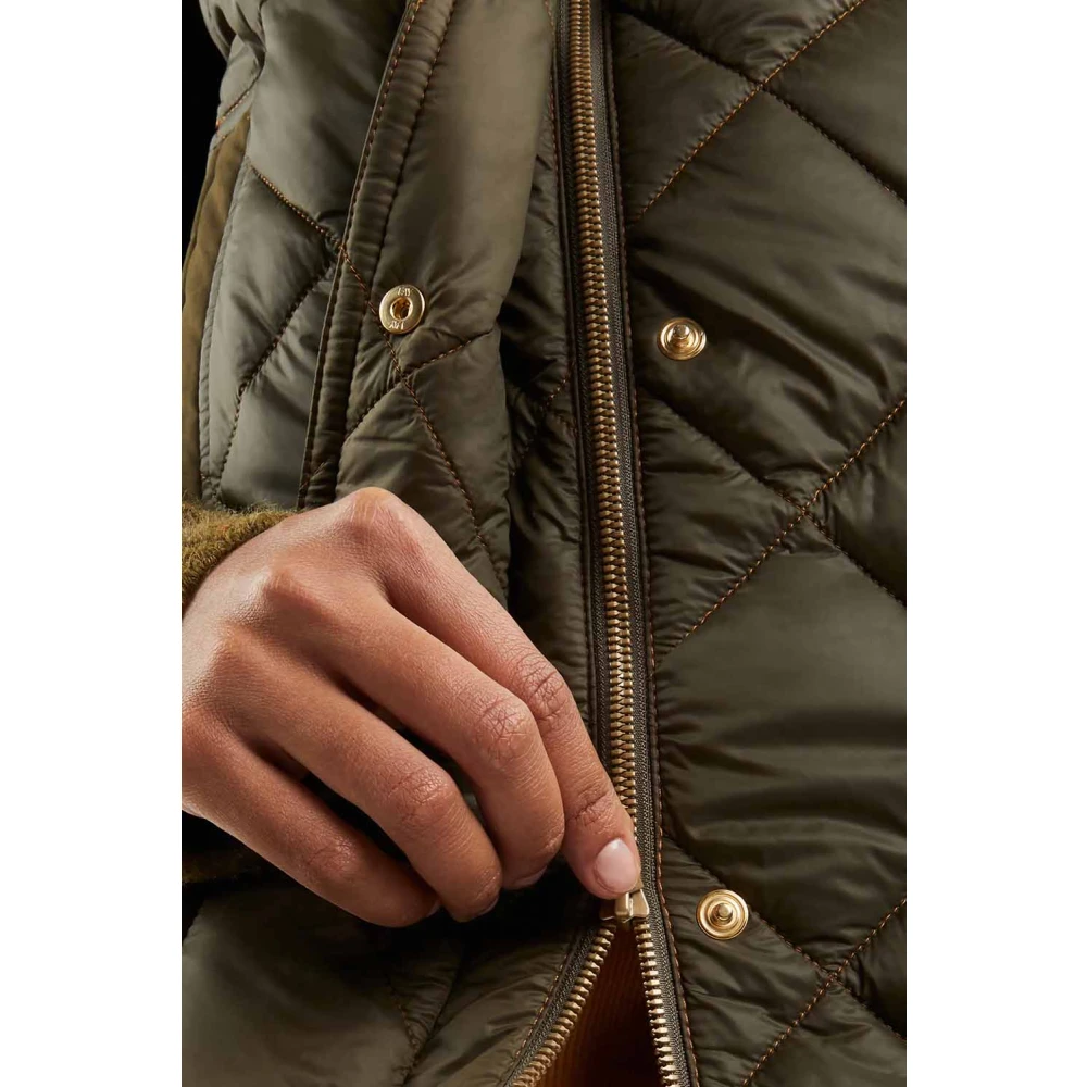Fay Gewatteerde Militaire Parka Jas Green Dames