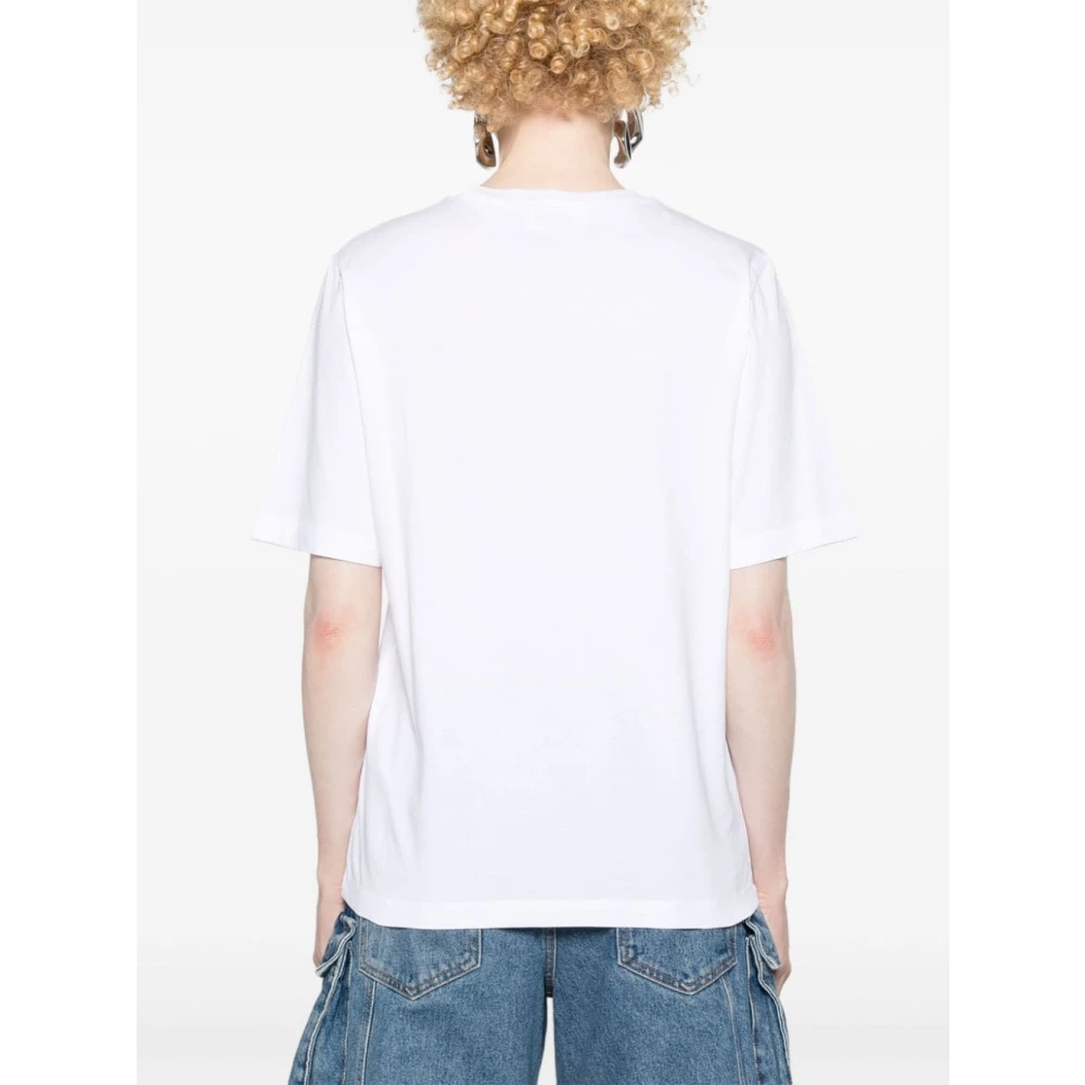 Dsquared2 Klassiek Wit Katoenen T-shirt Hart Logo White Dames