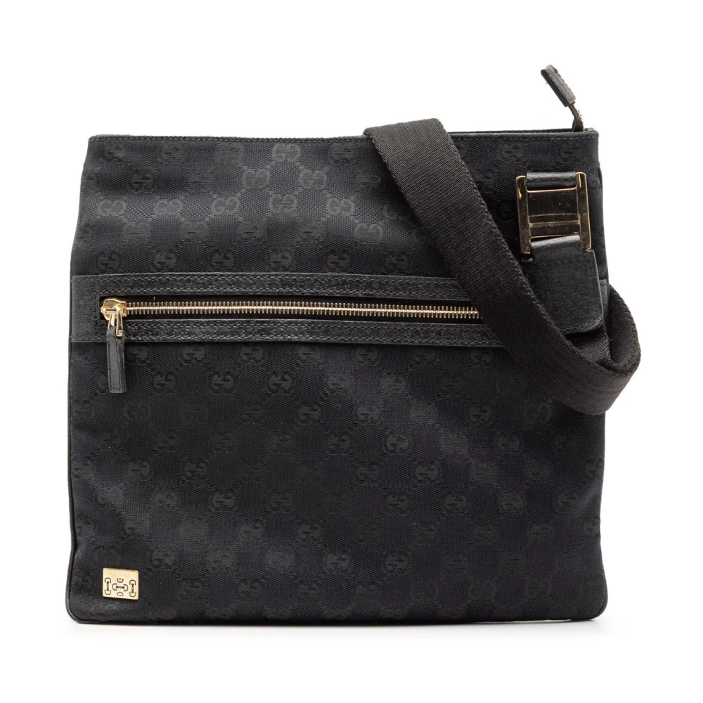 Gucci Vintage Women's Black Vintage Cross Body Bags, One Size, Pre-Owned Flat Crossbody Bag