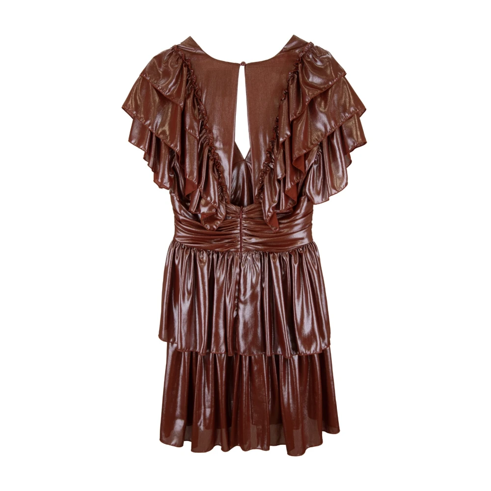 Aniye By Kort Jurk met V-hals en Volants Red Dames