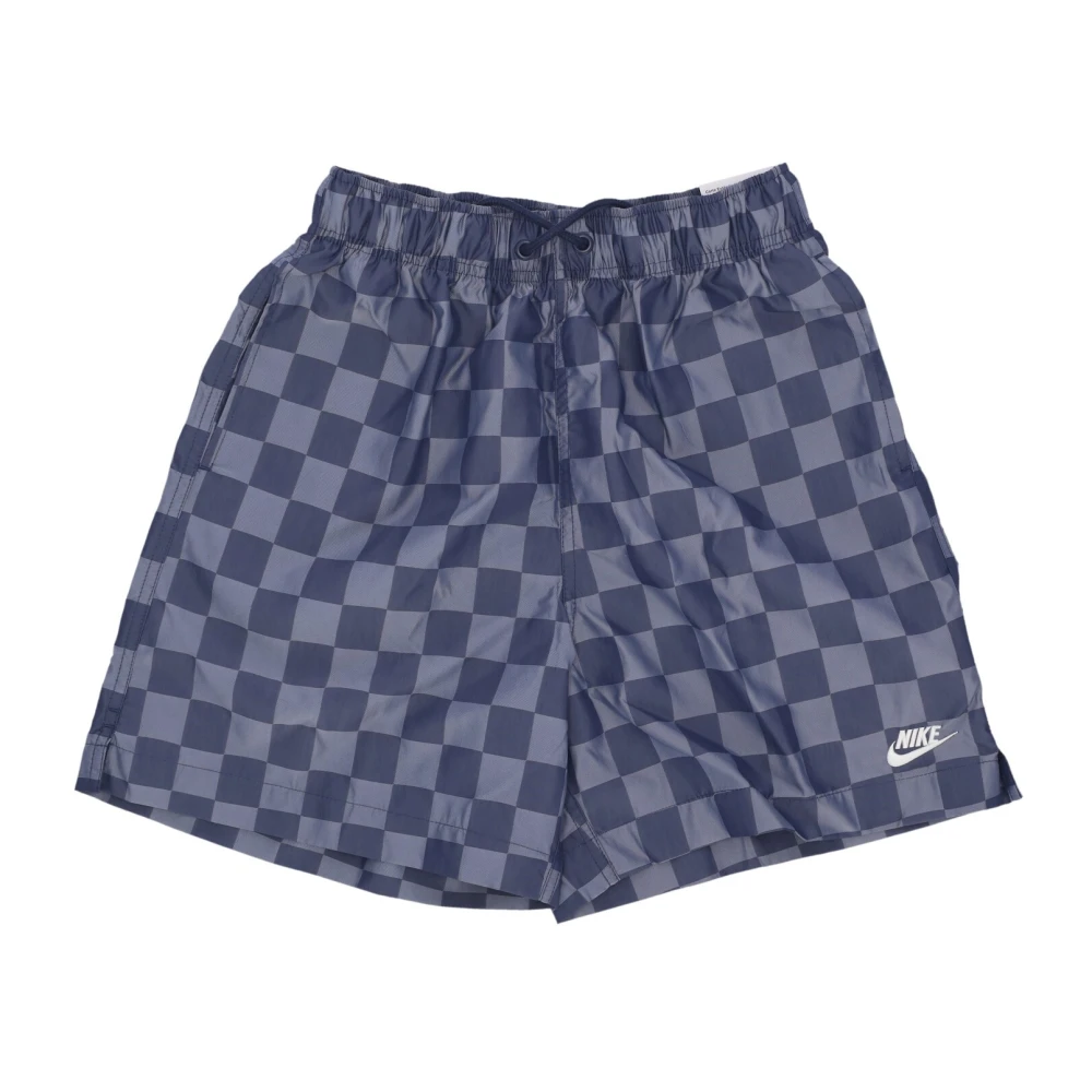 Nike Club Checkers Flow Short in Midnight Navy White Multicolor Heren