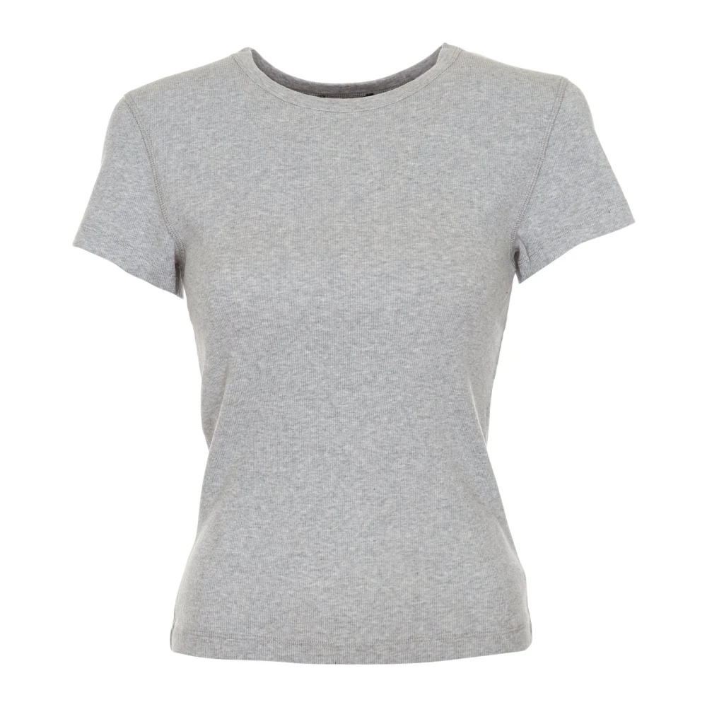 Drykorn Koale T-Shirt Geribbelde Ronde Hals Gray Dames