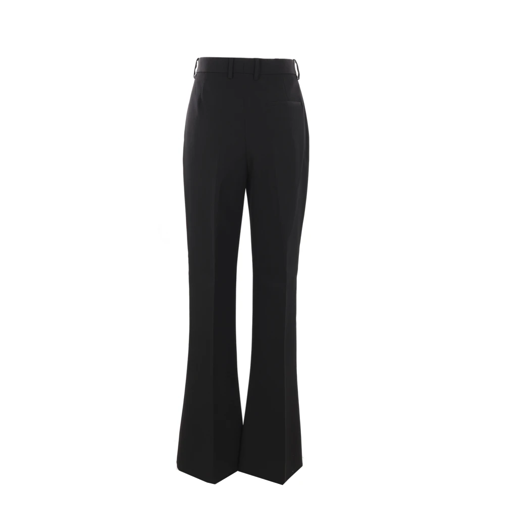Bottega Veneta Zwarte Flare Wollen Broek Black Dames