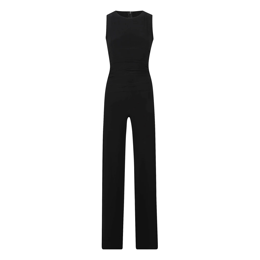 Norma Kamali Mouwloze jumpsuit met gerimpelde taille Black Dames