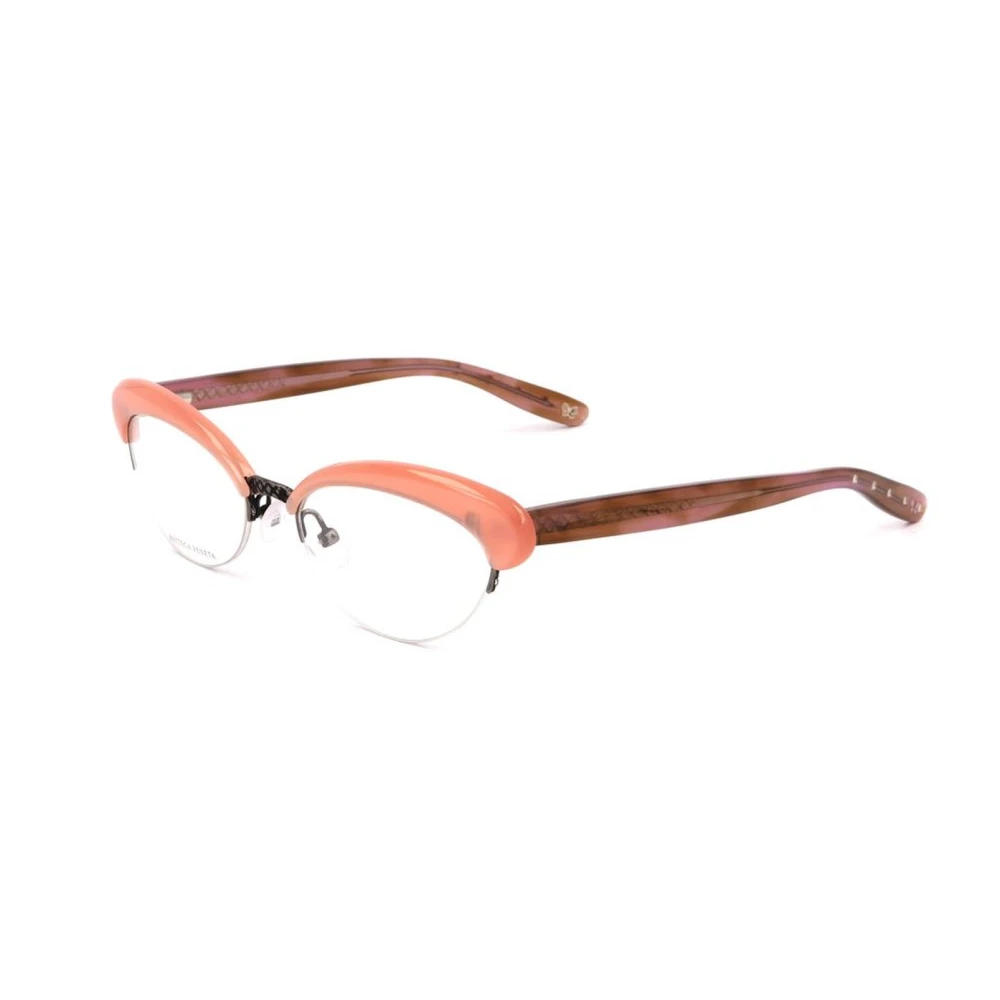 Bottega Veneta Women's Pink Bicolor Metal Frame Glasses