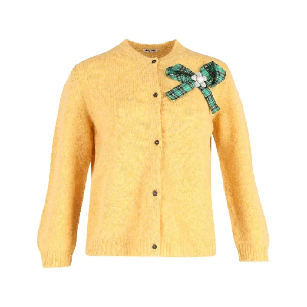 Miu Pre-owned Wool tops Yellow Dames