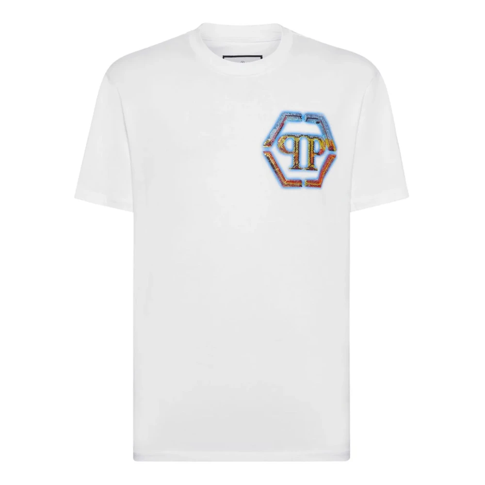 Philipp Plein Logo Wit T-shirt en Polo White Heren