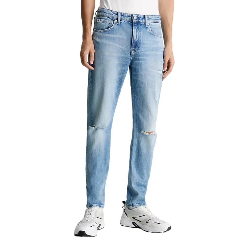 Calvin Klein Jeans Blauwe Organische Katoenen Zip Jeans Blue Heren