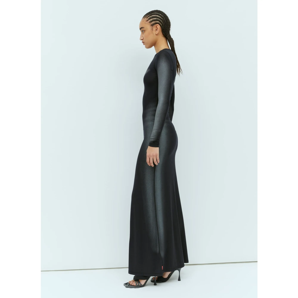 Diesel Metallic Foiled Maxi Jurk Black Dames