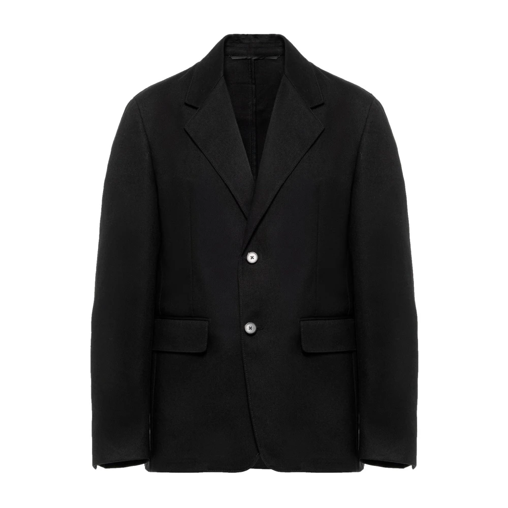 Prada Men's Black Cotton Jacket With Four Buttons - Blazers - S - Jackets