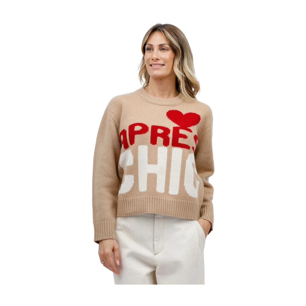MC2 Saint Barth Chique Ronde Hals Trui Beige Dames