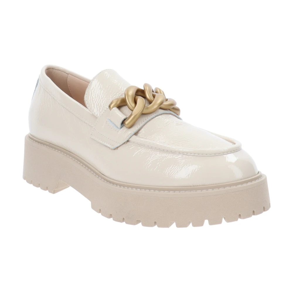 Nerogiardini Leren Dames Mocassins Beige Dames