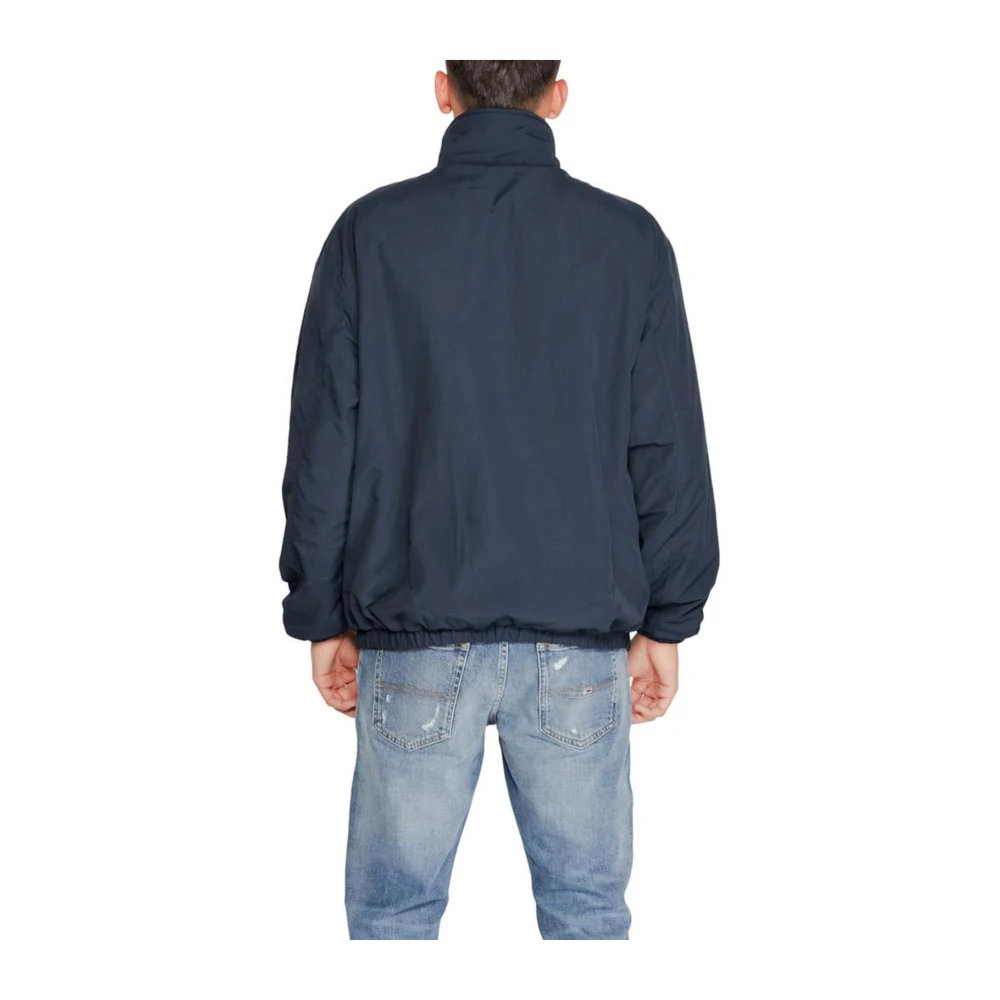 Tommy Jeans Blauwe Polyesterjas Heren Herfst Winter Collectie Blue Heren