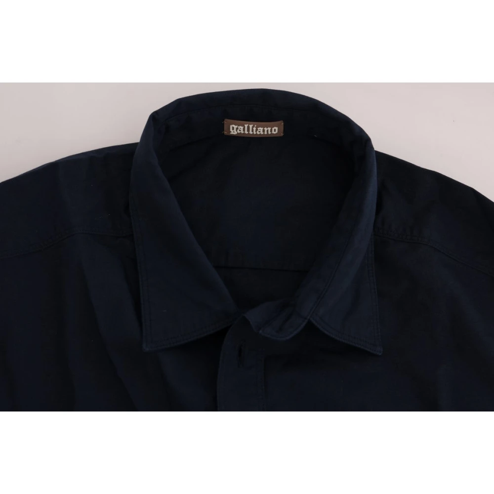 John Galliano Blauw Katoenen Casual Overhemd Blue Heren