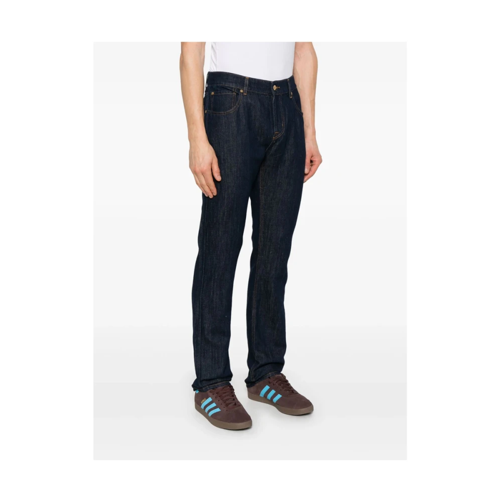 7 For All Mankind Indigo Blauwe Klassieke Five-Pocket Jeans Blue Heren