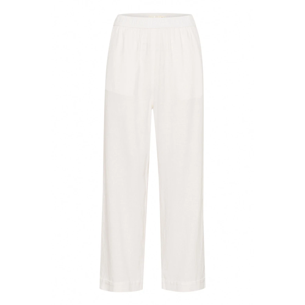 Inwear White Pure Culotte Trousers - Female - Straight Trousers - 2XL - Trousers