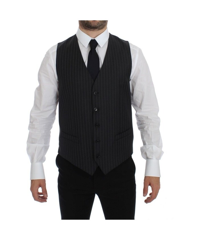 gilet-robe-rayee-grise
