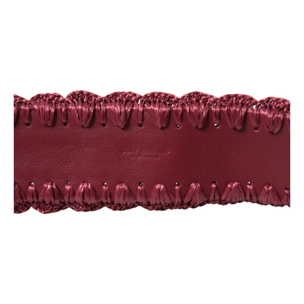 Dolce & Gabbana Maroon Elegance Canvas Taille Riem Brown Dames