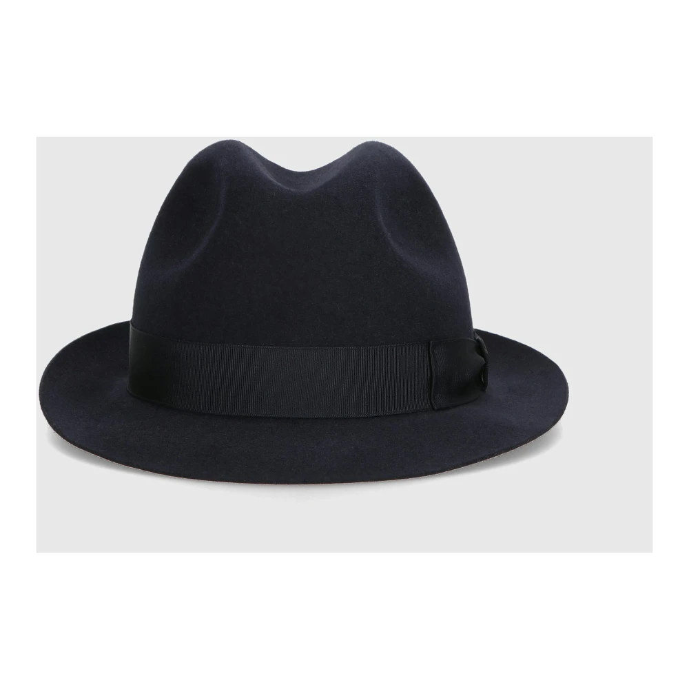 Borsalino Marengo Geborsteld Vilt Hoed Blue Heren