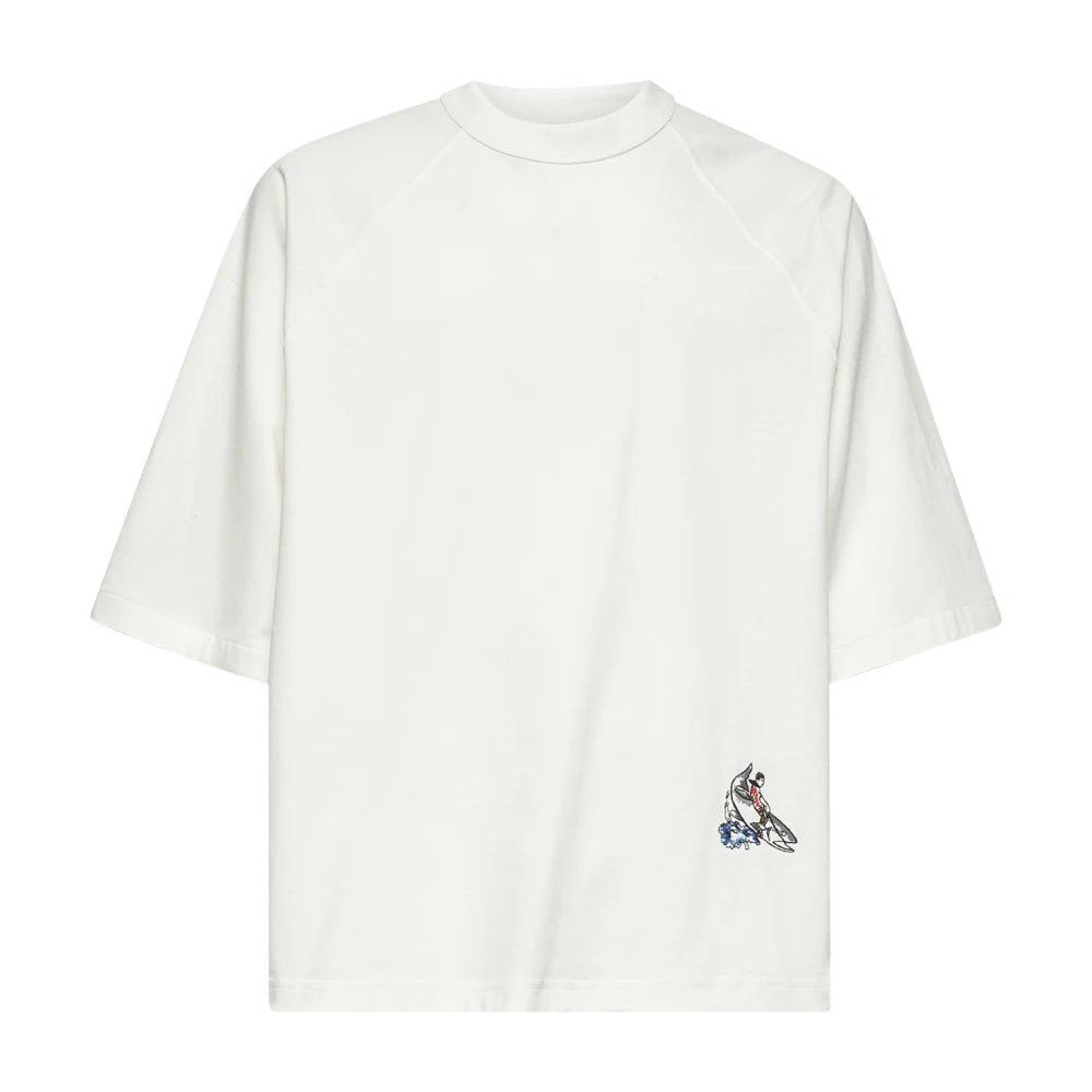 Bottega Veneta Grafische Shark T-shirts en Polos White Heren