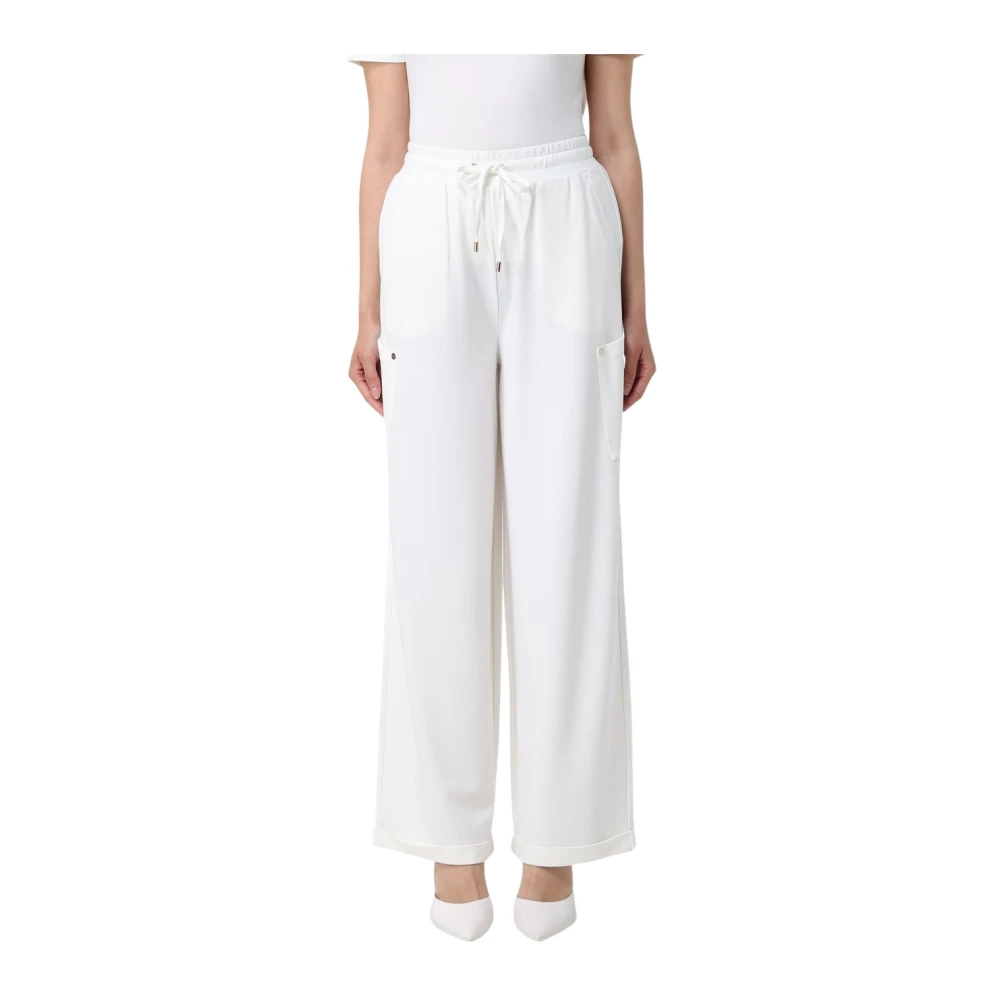 Liu Jo Women's White Wide Trousers, Xs, Pantalone In Felpa