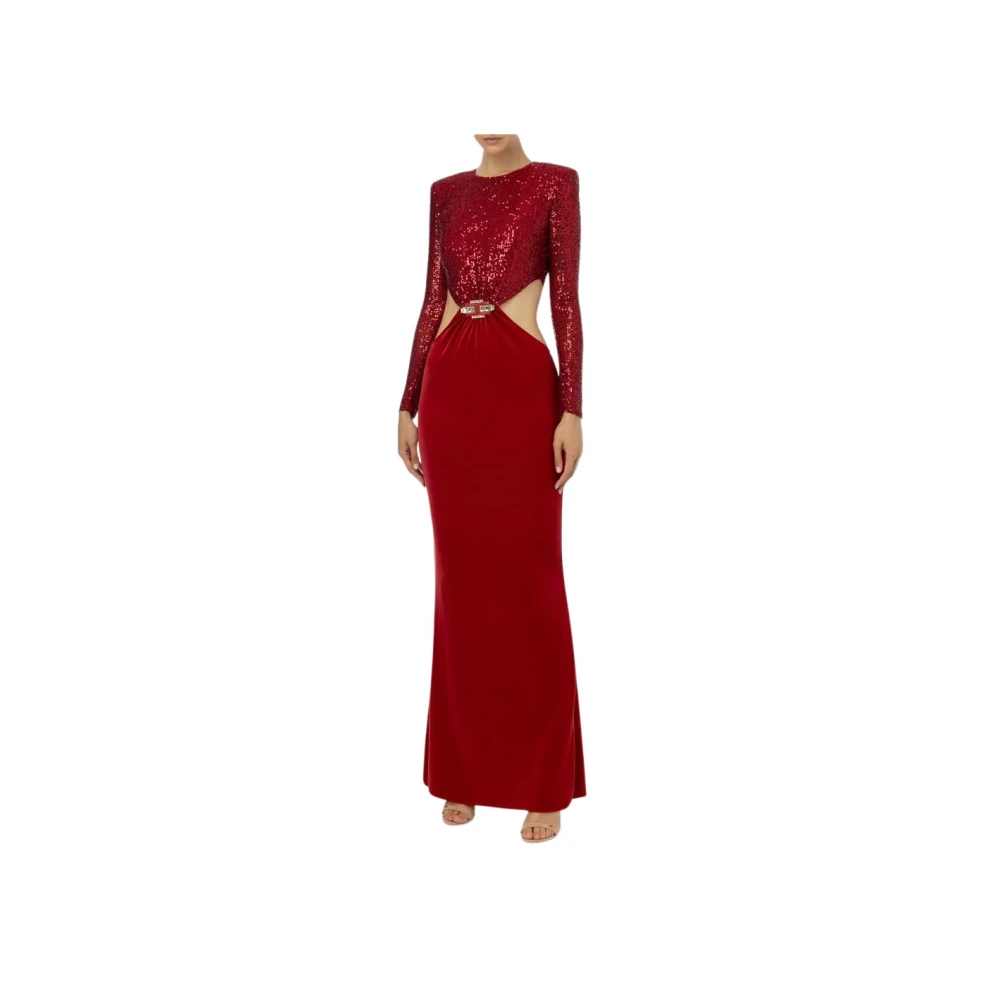 Elisabetta Franchi Stijlvolle Polyester Jurk Red Dames