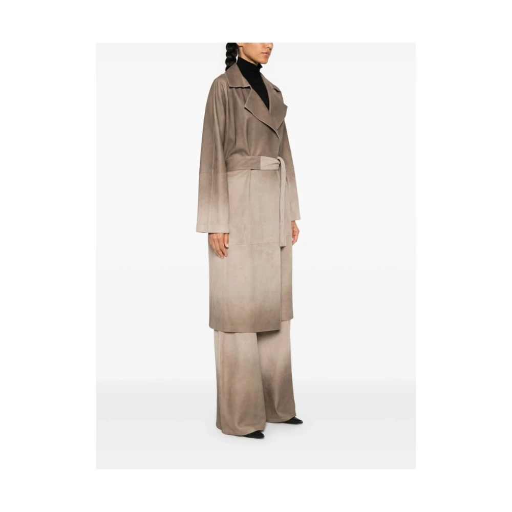 Arma Taupe Suède Jas Gradiënt Effect Brown Dames