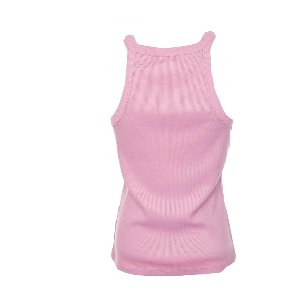 closed Racerback Geribbelde Tanktop Pink Dames