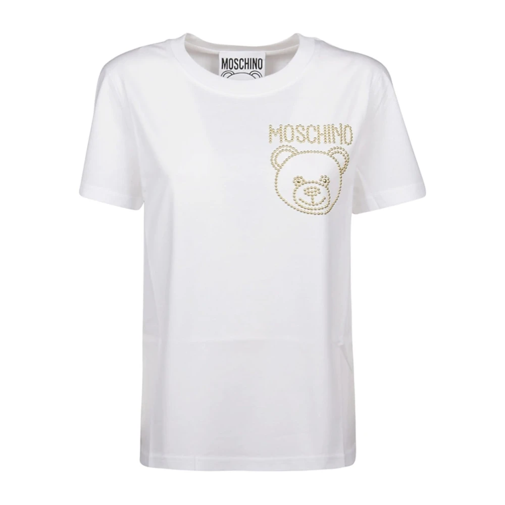 Moschino Couture Katoenen Logo T-Shirt White Dames