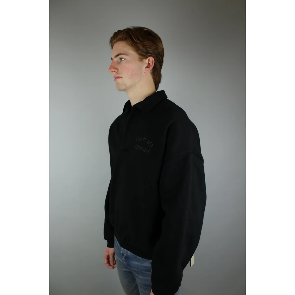 Fear Of God Zwarte Fleece Polo Stijlvol en Gezellig Black Heren