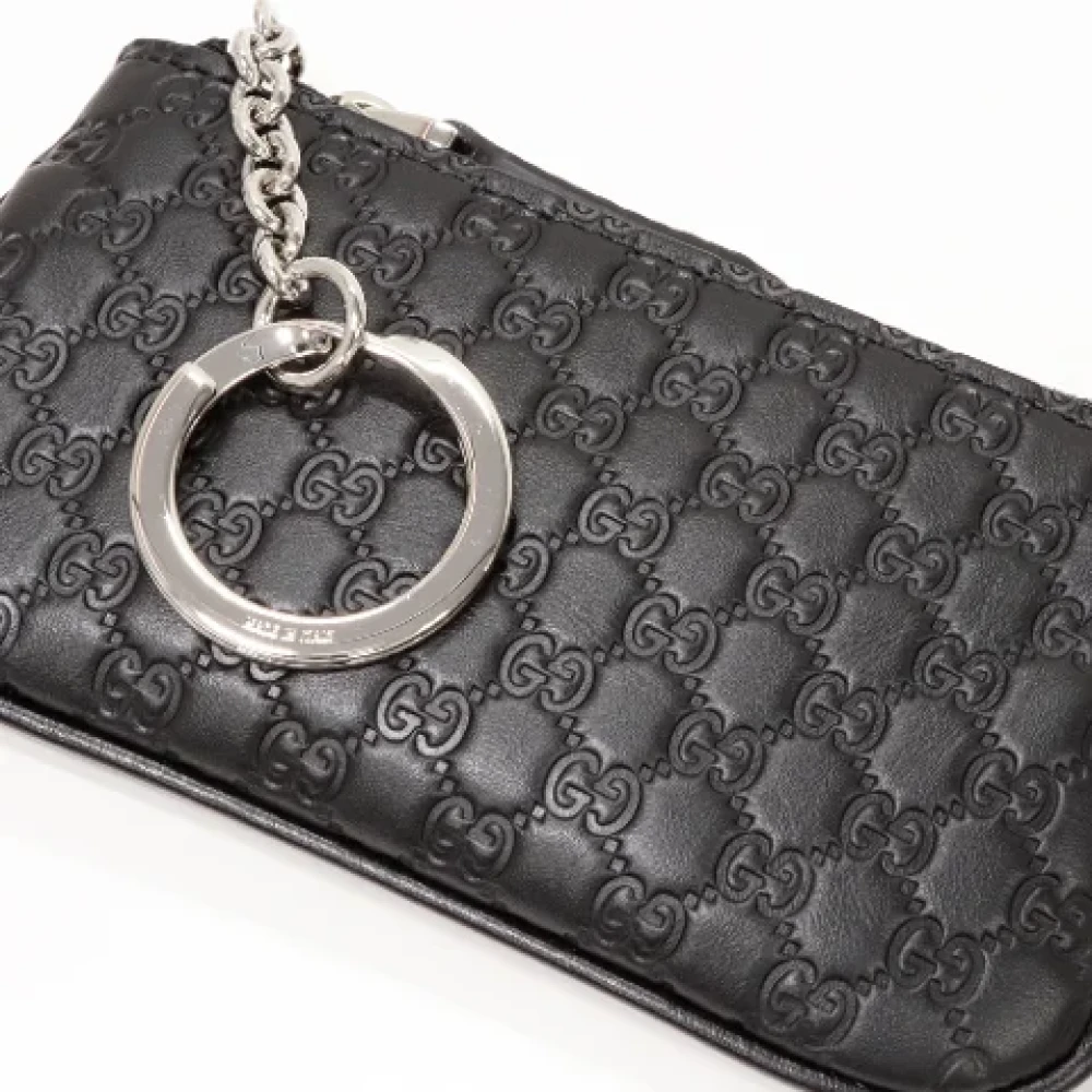 Gucci Vintage Pre-owned Leather key-holders Black Dames