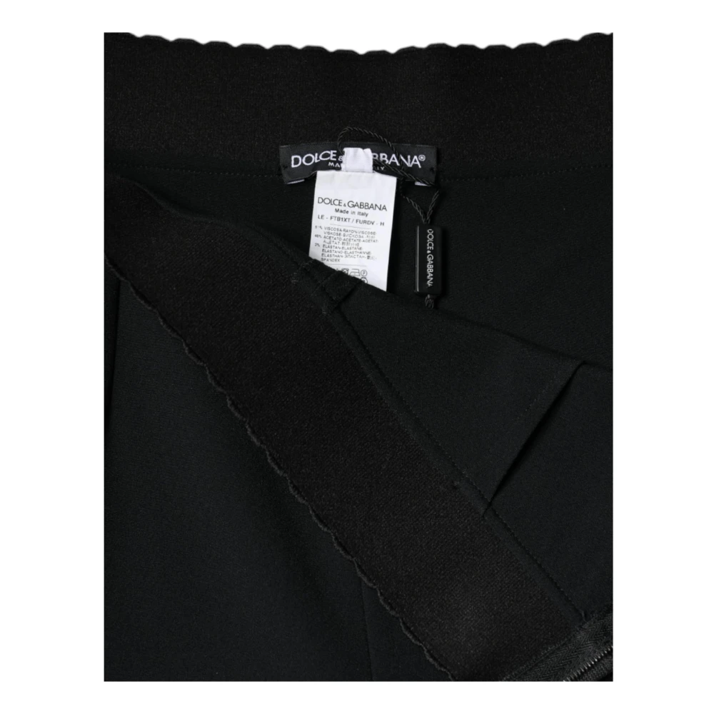 Dolce & Gabbana Zwarte hoge taille taps toelopende broek Black Dames