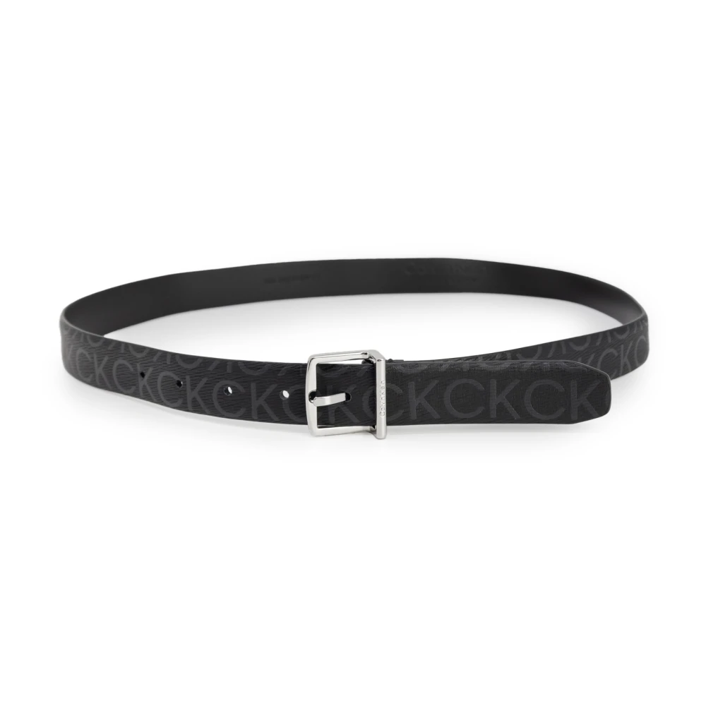 Calvin Klein Jeans Vierkante Gesp Leren Riem Black Dames