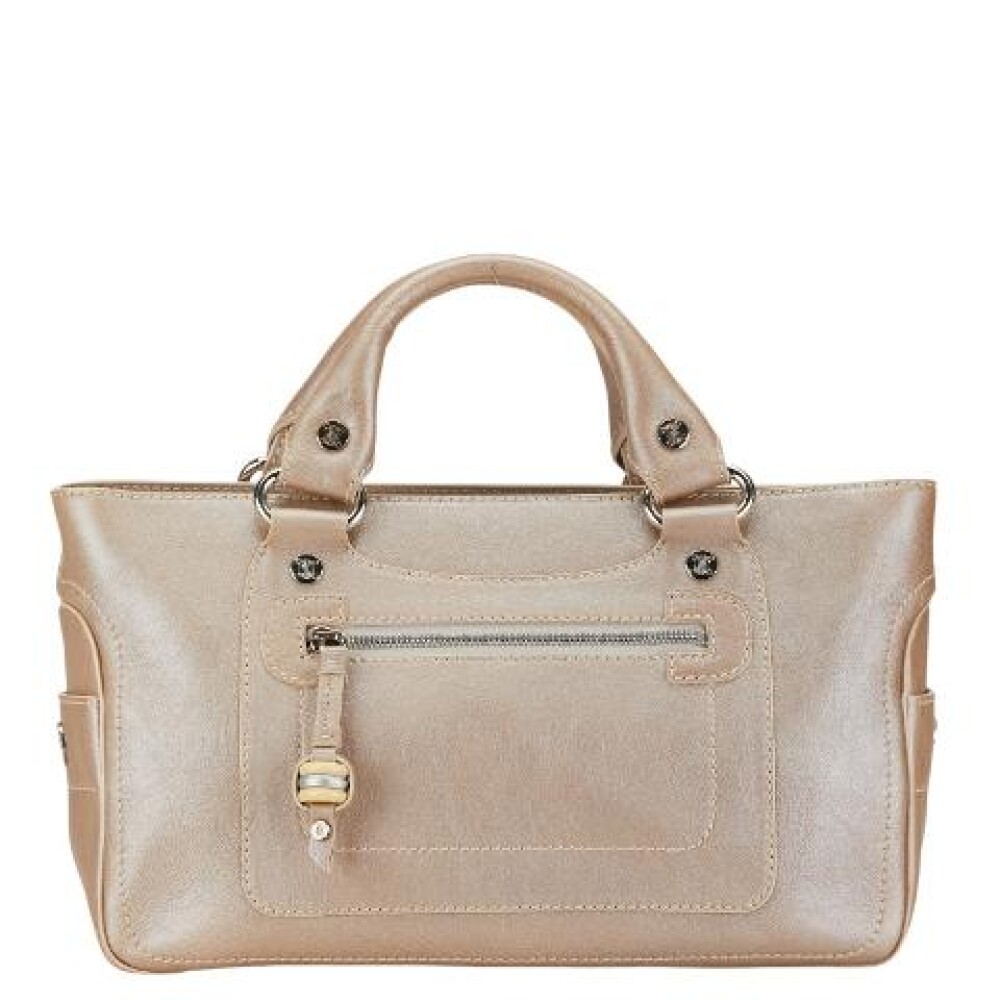 CELINE 手袋 グローブ 小さめ　ヴィンテージ CELINE Vintage Logo Hardware Leather Genuine Handbag Mini