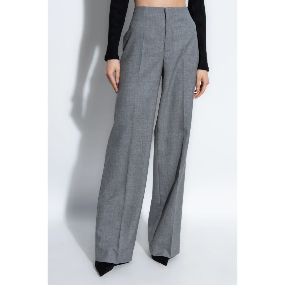 Moschino Wollen geplooide broek Gray Dames