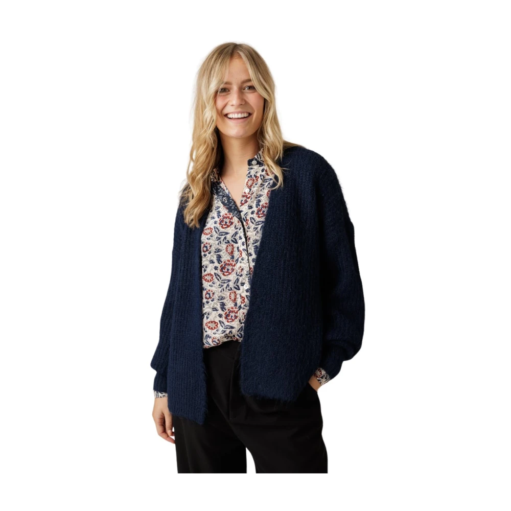 JC Sophie Midnight Blue Gebreide Vest Blue Dames