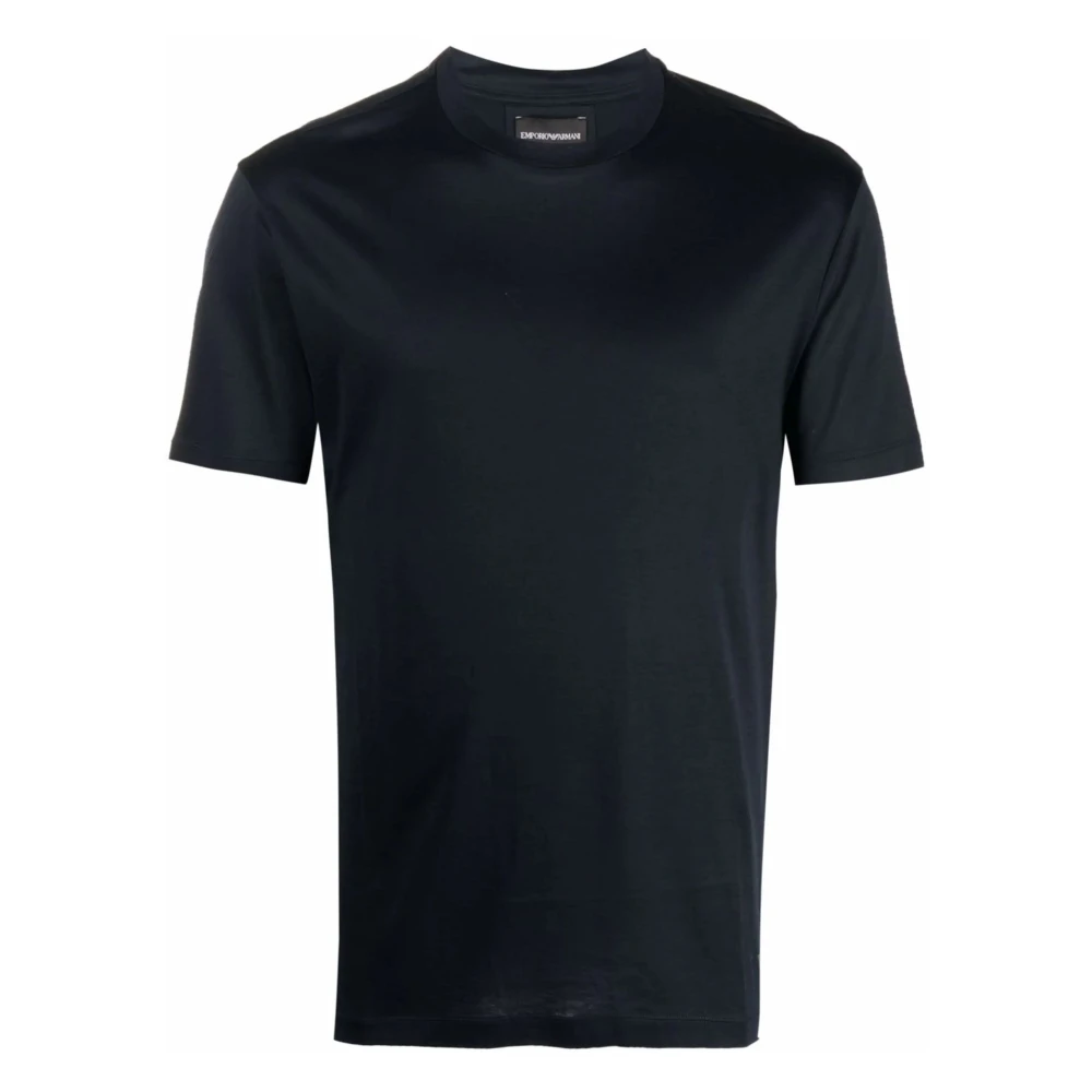 Emporio Armani Lyocell Katoen T-shirt Blue Heren