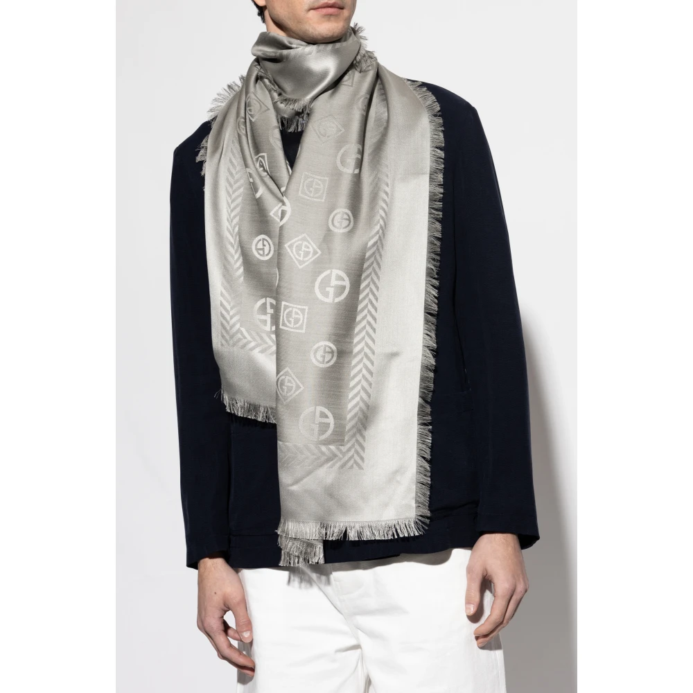 Giorgio Armani Sjaal met monogram Gray Heren